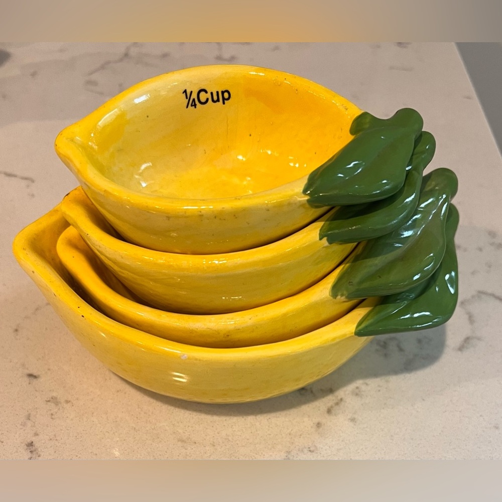 The Grove Lemon Ceramic‎ Measuring Cups Set Of 4